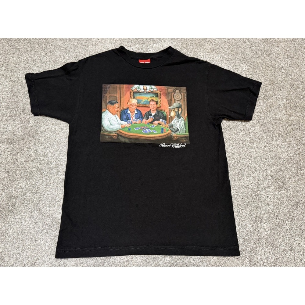 Full Send Donald Trump Kim Jong Un SteveWillDoIt Bored Ape Poker Shirt Medium